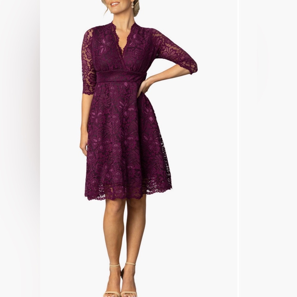 Kiyonna Mademoiselle A-Line Lace Cocktail Dress (XL)